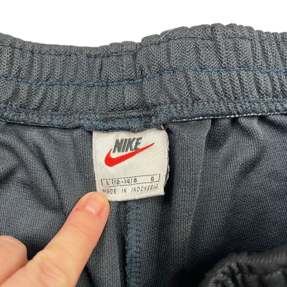 Nike VTG 90s Jogger Sweatpants Zip Ankle FLAW Black Youth Large 12/14